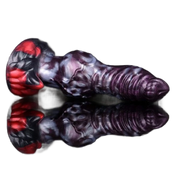 Dildo silicone metallizzato viola scuro superficie riflettente