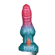 Dildo silicone gradiente rosa-blu-verde base protuberanza