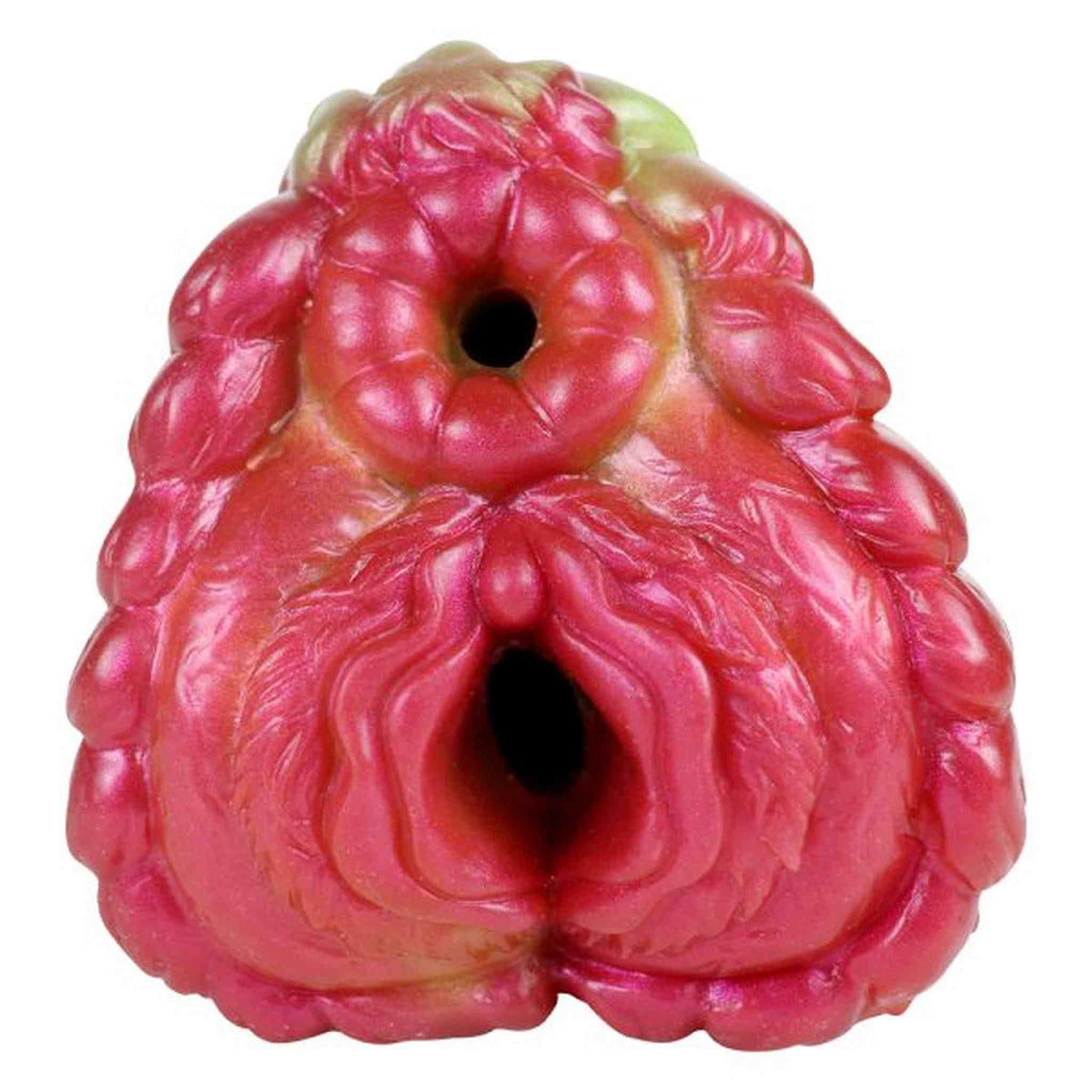 Tazza masturbazione organica rosso rosa verde silicone liquido aperture nere texture anatomica