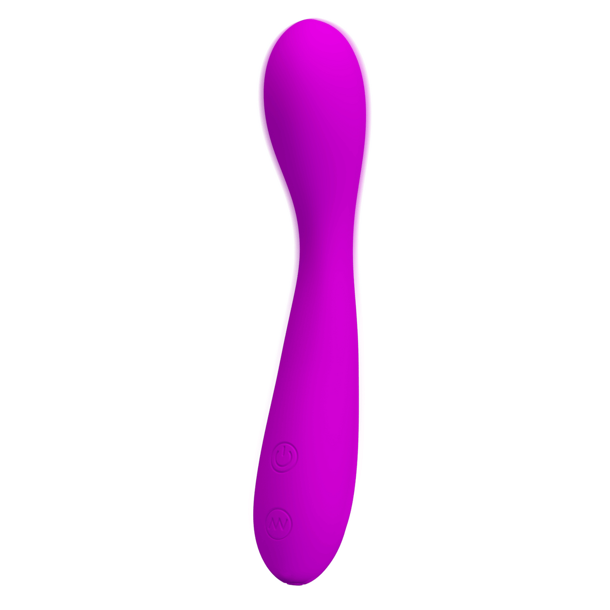 Vibratore Nigel viola morbido con pulsanti ON/OFF e vibrazione W