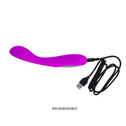 Vibratore Nigel viola ricaricabile USB con cavo incluso