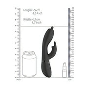 Schema dimensioni vibratore rabbit nero 22 cm con riferimento oggetti
