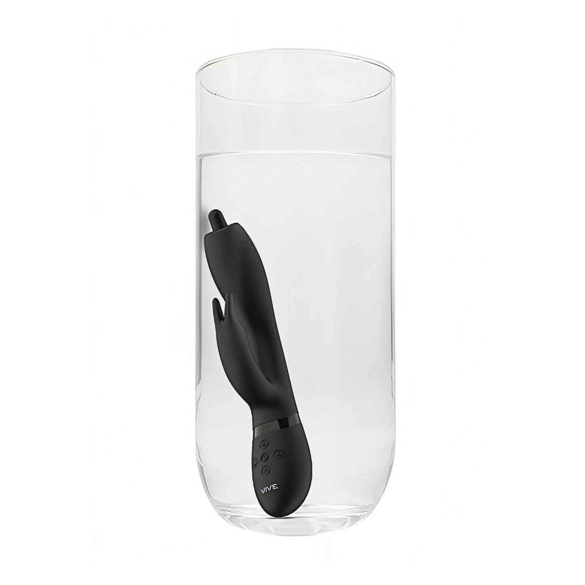 Vibratore rabbit nero impermeabile per uso in acqua con quattro pulsanti