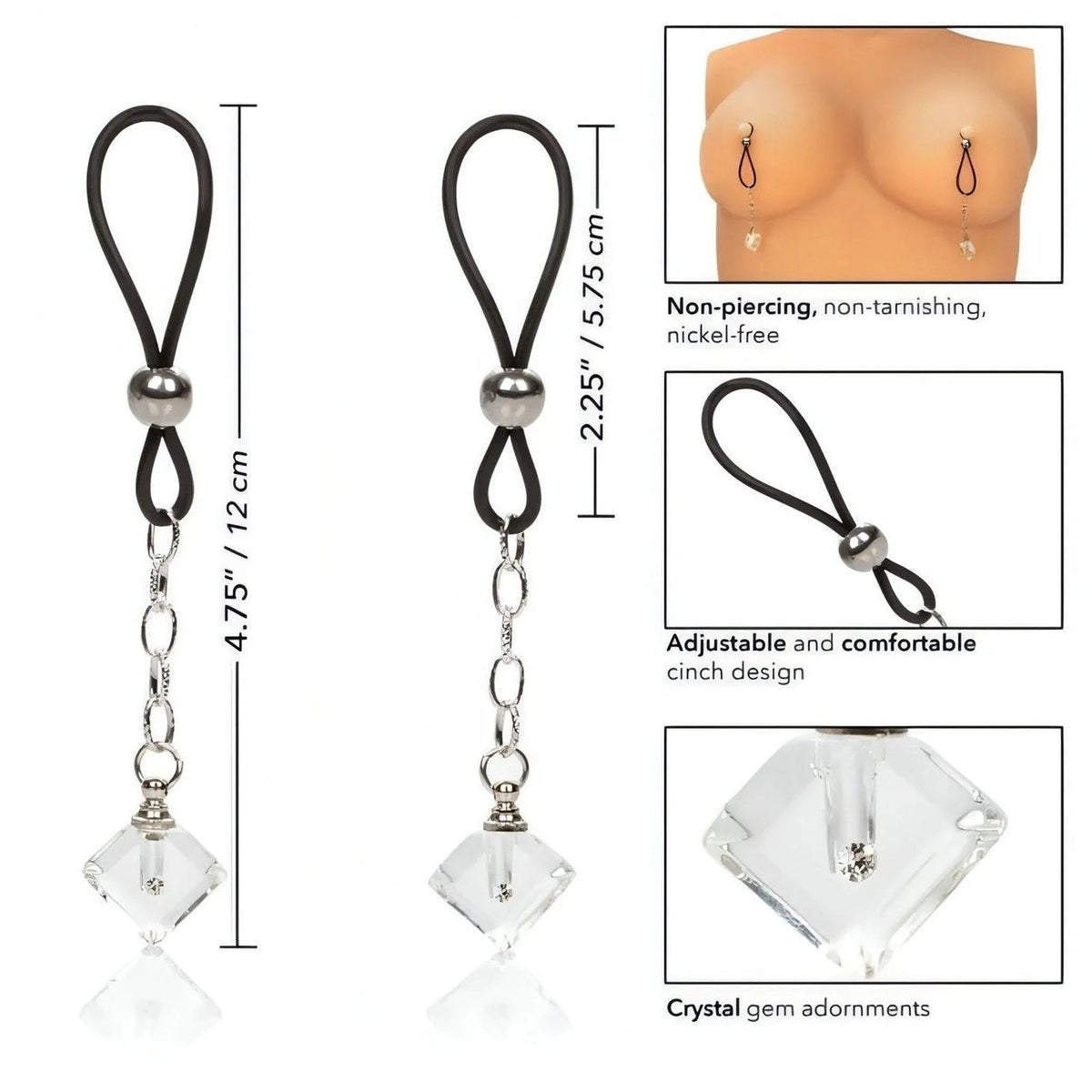 Nipple Jewelry with Crystal Gem