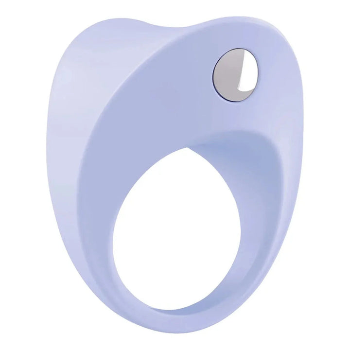 Anello anatomico in silicone lavanda chiaro con finitura opaca e pulsante metallico