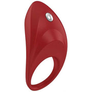 Anello vibrante OVO B7 rosso in silicone morbido con pulsantiera metallica