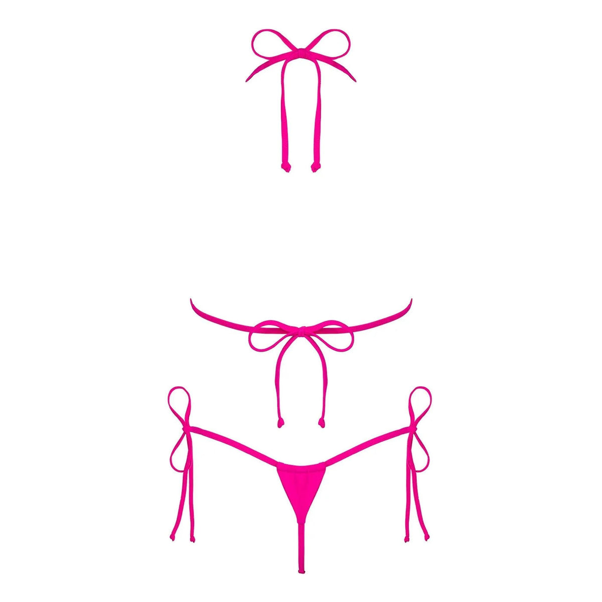 Costume mare rosa completo Obsessive Bella Vista su sfondo bianco dettaglio reggiseno e slip