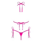 Costume mare rosa completo Obsessive Bella Vista su sfondo bianco dettaglio reggiseno e slip