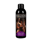 Fronte bottiglia olio massaggio erotico indiano Magoon 100ml coppia intima