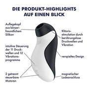 Orca Double Air Pulse Vibrator - Black/White