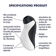Orca Double Air Pulse Vibrator - Black/White