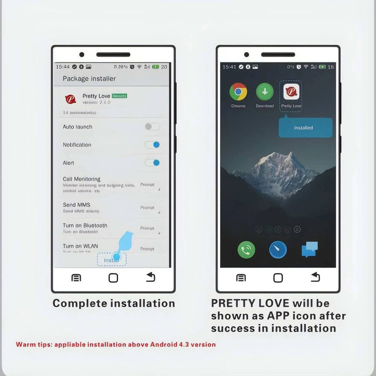Installazione app Pretty Love su Android per controllo ovetto vibrante