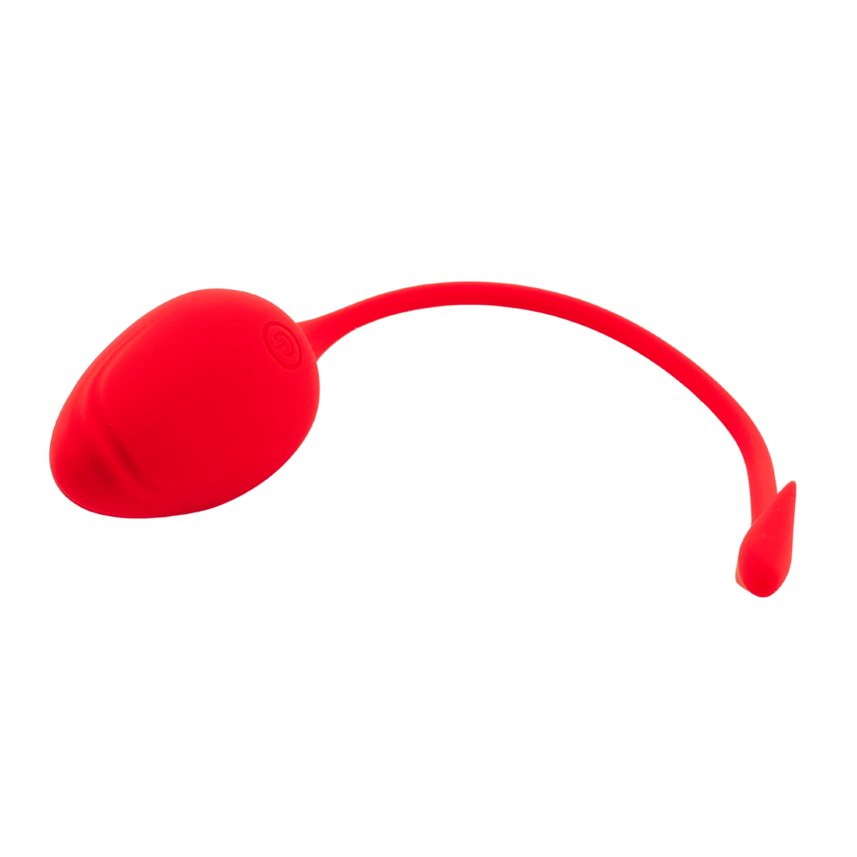 Ovetto vibrante rosso in silicone con pulsante accensione/spegnimento