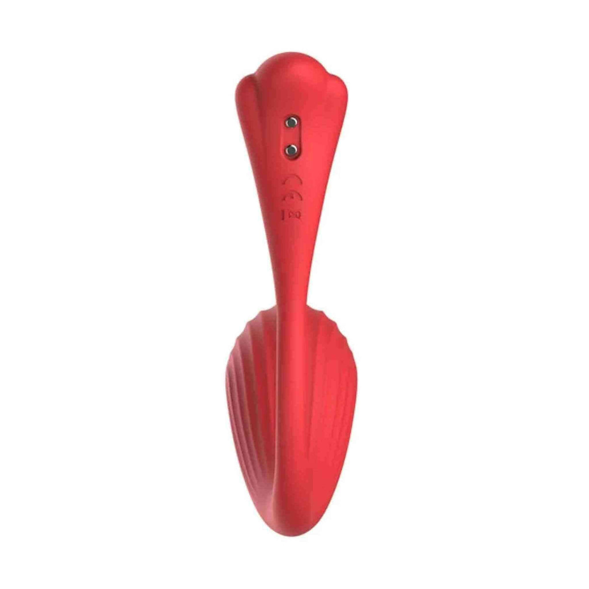 Vibratore rosso impermeabile IPX7 con superficie a rilievi verticali
