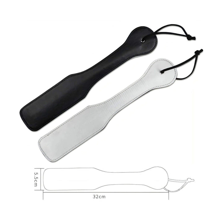 Set paddle a doppia faccia nero e argento con misure tecniche 32 cm