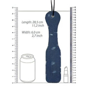 Paddle in denim blu dimensioni 28,5 cm con lattina per scala