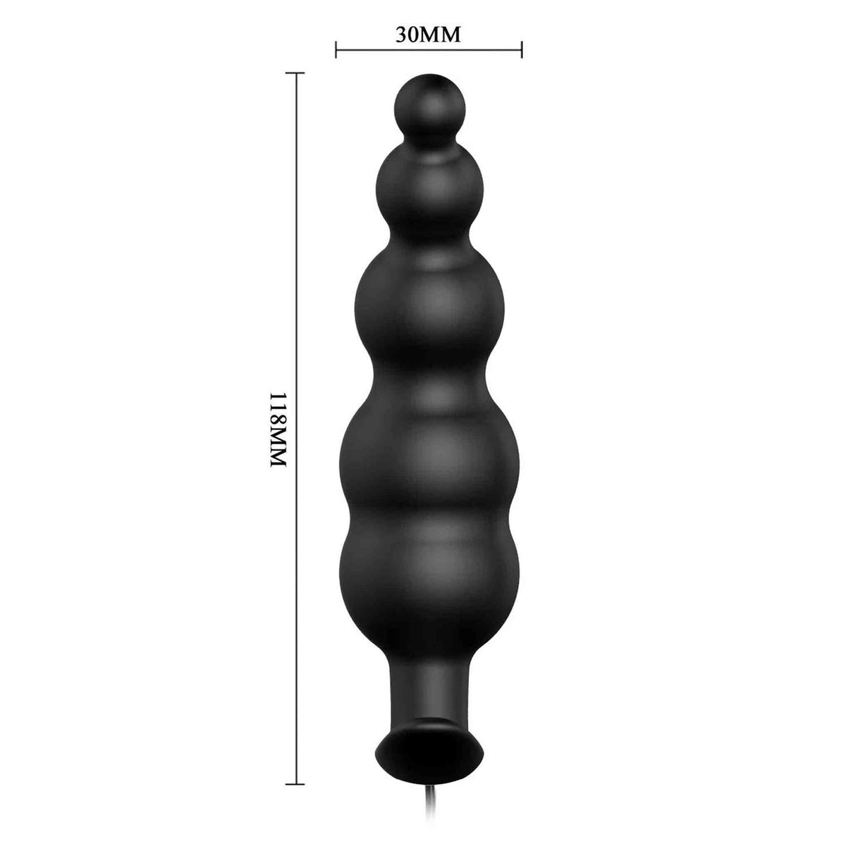 Palline Anali in Silicone con telecomando e 12 diversi programmi di vibrazione - Nero, Silicone, Impermeabile