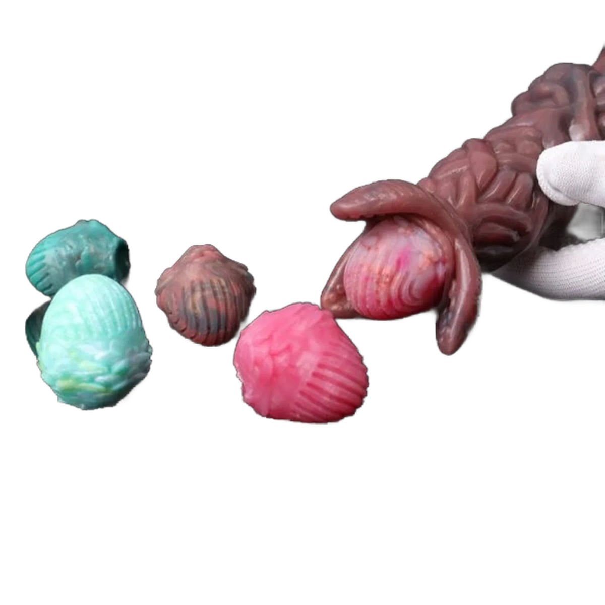 Pandora Ovipositor rosso-marrone con uccello rosa estratto e uova accessorio