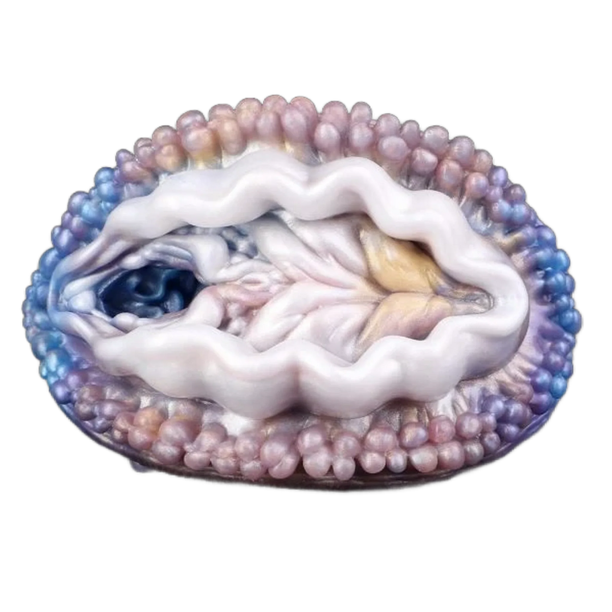 Toy masturbatore GEEBA Deep Sea Secret vista frontale silicone liquido perla iridescente