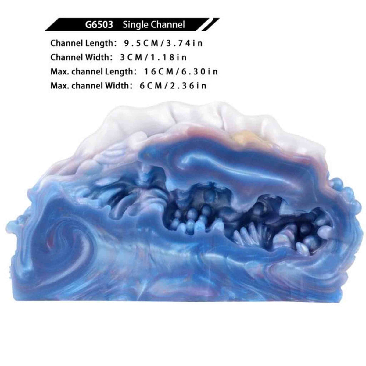 Misura canale singolo G6503 toy masturbatore silicone liquido blu viola bianco