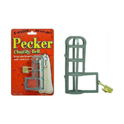 Cintura di castità scherzo Pecker verde oliva con chiave dorata e confezione X-RATED