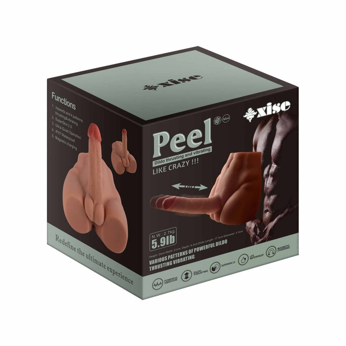 Peel Masturbatore Ano e Pene con Spinta Pneumatica e Vibrazione