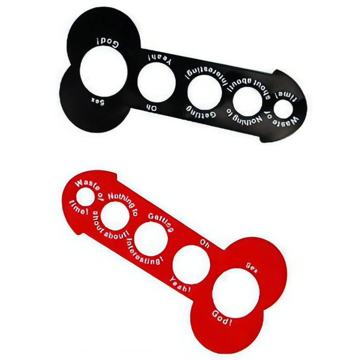Set due Penometro giocattolo sexy nero e rosso con design audace