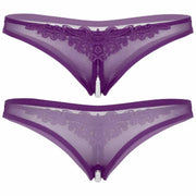 Confronto varianti perizoma viola pizzo esteso o singolo perla