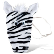 Perizoma zebra con orecchie e criniera, tessuto peloso bianco nero