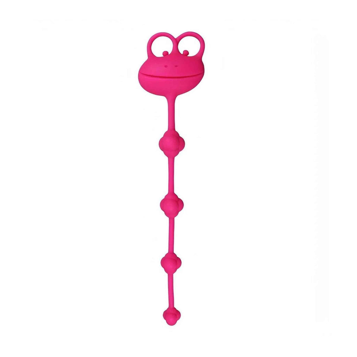 Vista frontale toy anale silicone rosa design rana