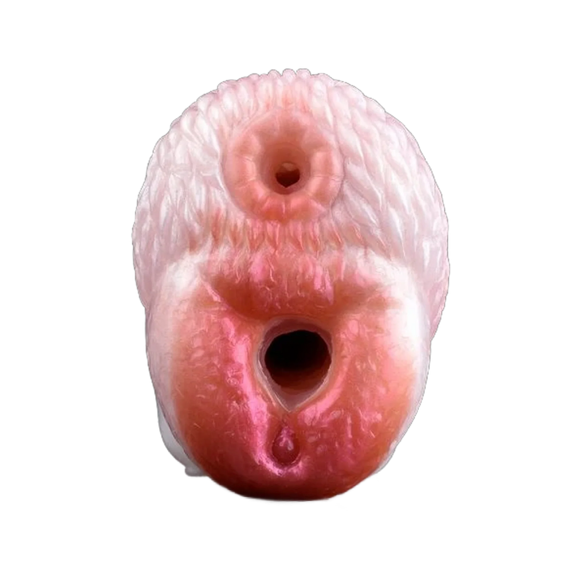 Toy masturbazione Petal Fairy silicone liquido rosa due aperture concentriche pelliccia