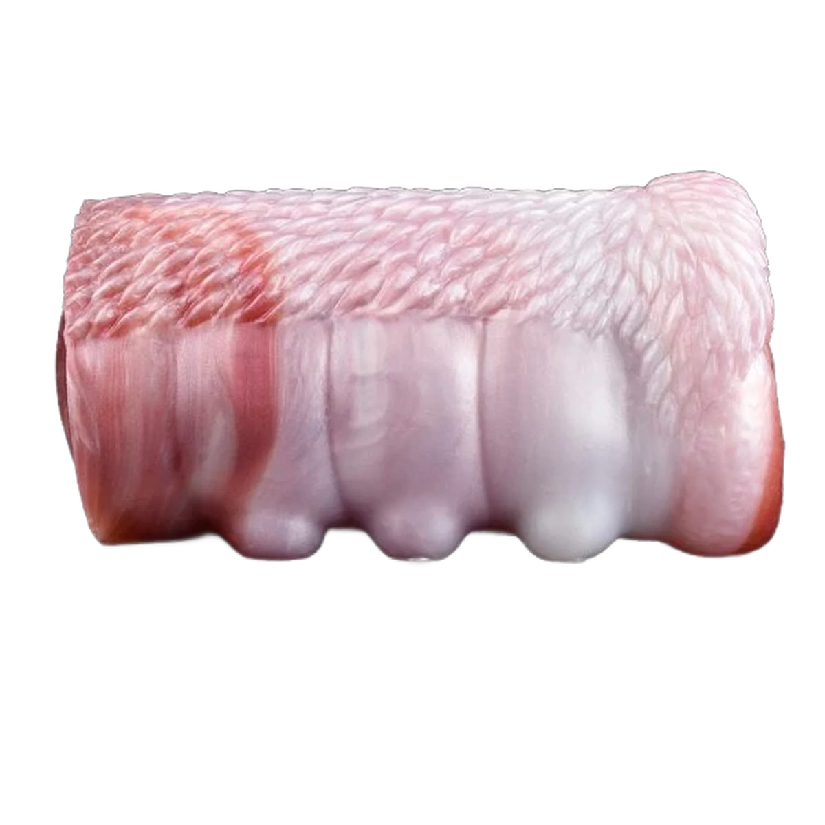 Toy masturbazione Petal Fairy in silicone liquido rosa texture pelliccia e rilievi ovali