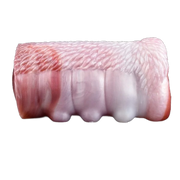 Toy masturbazione Petal Fairy in silicone liquido rosa texture pelliccia e rilievi ovali