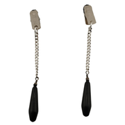 Set due pinze capezzoli fetish metallo lucido con catene e pesi