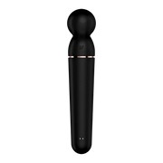Vibratore Planet Wand-er nero logo SF vista frontale dettagliata