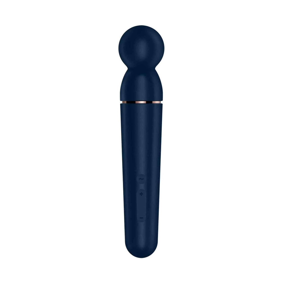 Pulsanti controllo vibratore Satisfyer Planet Wand-er blu scuro e rosa oro