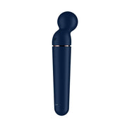 Vibrazione Satisfyer Planet Wand-er blu opaco con logo SF e luci LED