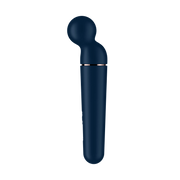 Profilo laterale vibratore a bastoncino Satisfyer Planet Wand-er blu e rosa oro