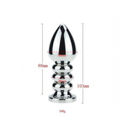Plug Anale Ribbed in Acciaio 175g con Gemma
