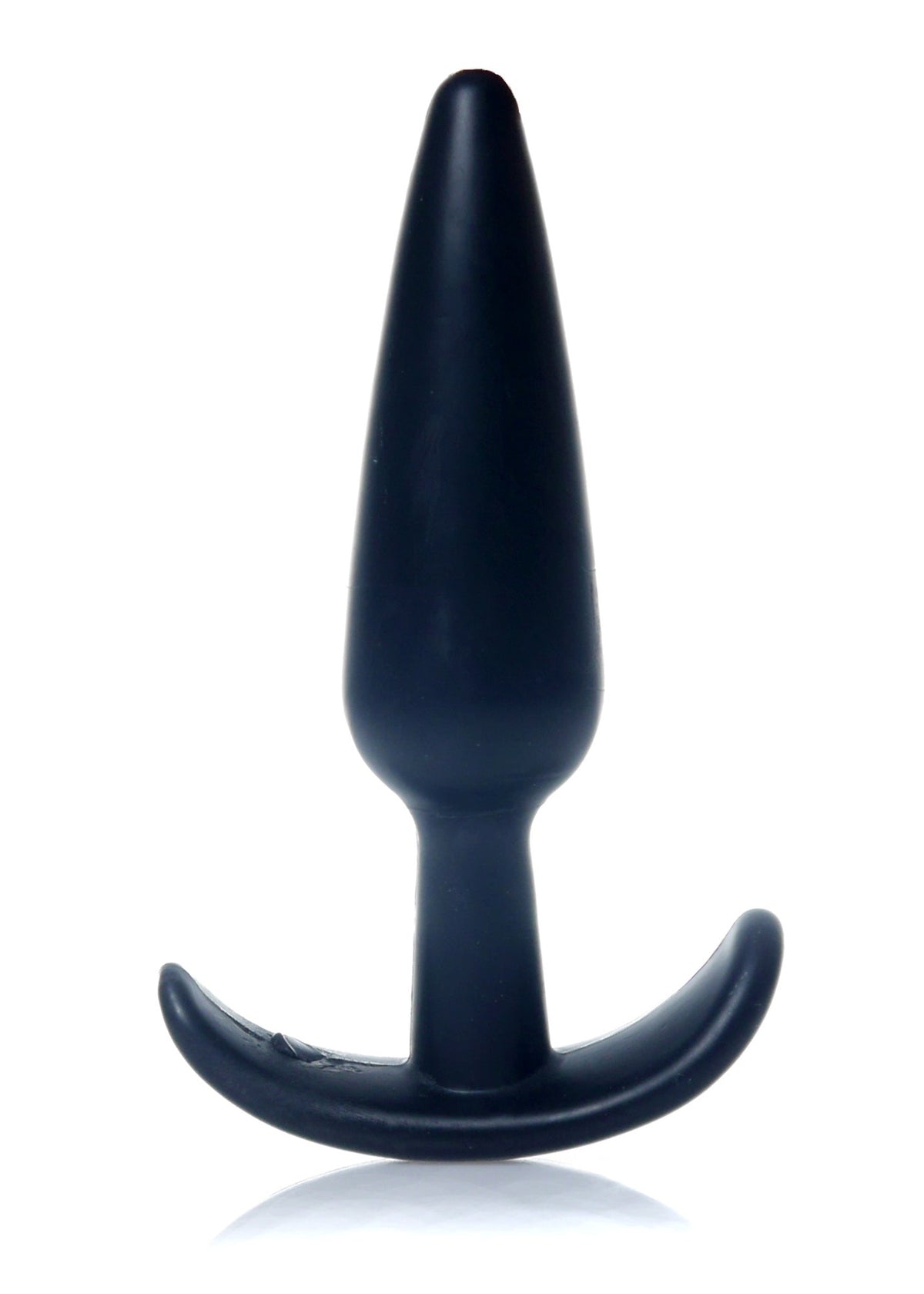 Plug anale nero in silicone liscio 12 cm con base larga