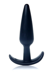 Plug anale nero in silicone liscio 12 cm con base larga