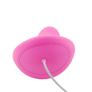 Base ovale liscia plug anale rosa con uscita cavo bianco