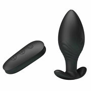 Plug Anale Wireless con Potente motore da 12 modalità di vibrazione - Ricaricabile, Impermeabile, Nero