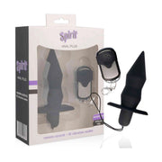 Confezione Plug Anale Wireless Nero Spirit con telecomando e 10 modalità vibrazione