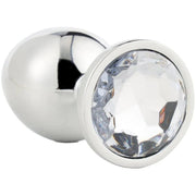 Plug Anale in Metallo Con Diamante Bianco - Large