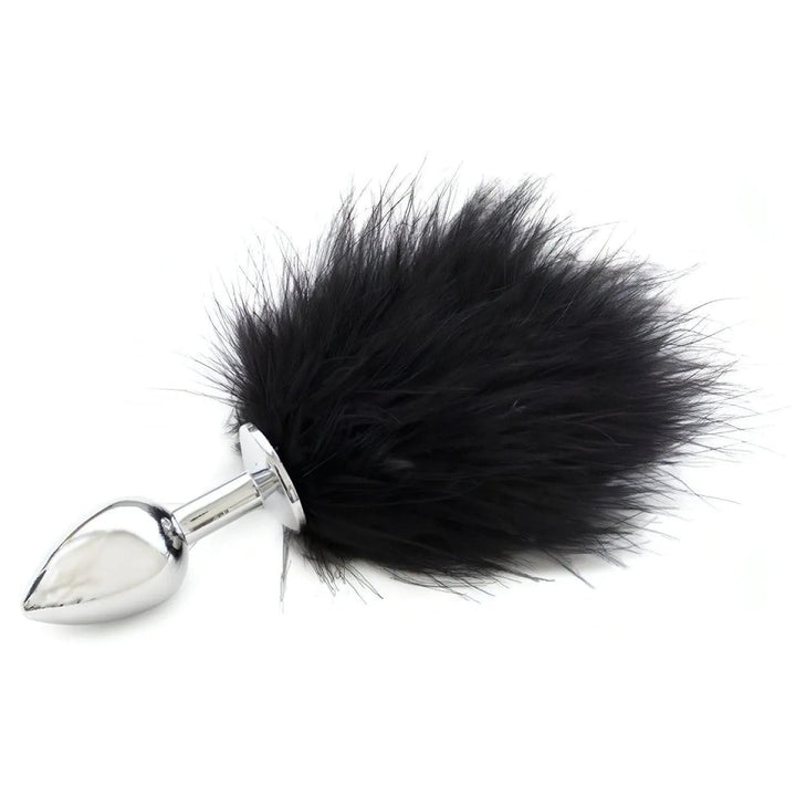 Plug Anale in Metallo PomPomp Nero