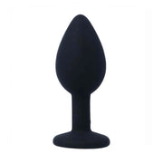 Vista Posteriore Plug Anale Nero in Silicone Forma Goccia