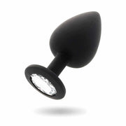 Plug Anale Nero in Silicone con Cristallo Swarovski Diamante