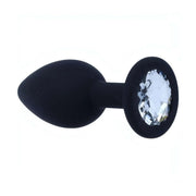 Profilo Plug Anale Nero in Silicone con Base a Diamante