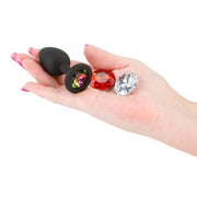 Plug Anale in Silicone con Gemma Intercambiabile – Circolare, Small